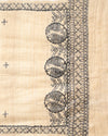 Silkmark Tussar Beige Madhubani Ethereal Dupatta & Black Top