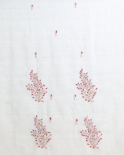 Embroidered Graceful Kota Doria Gray Suit (Top+Dupatta)