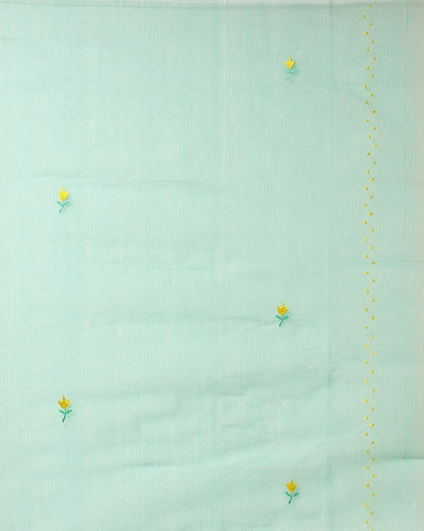 Embroidered Tranquil Kota Doria Suit (Top+Dupatta)