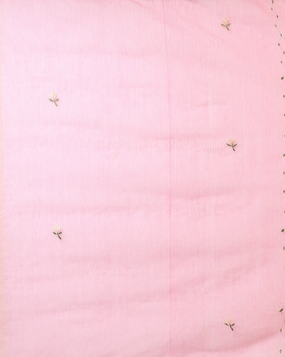 Embroidered Fanciful Kota Doria Pink Suit (Top+Dupatta)