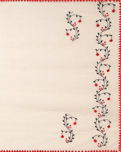 Embroidered Elegant Kota Doria White Suit (Top+Dupatta)