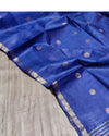 Silkmark Tussar Beige Top Katan Silk Blue Dupatta