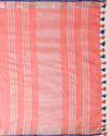 Delicate Slub Linen Hand Dyed Charm Pink Saree