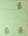 Earthy Kota Doria Green Pure Cotton Floral Embroidery Saree