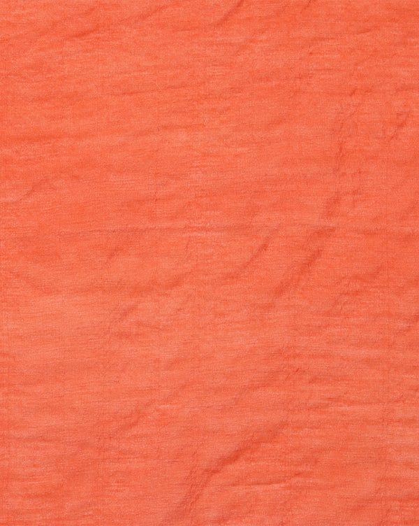 Striped Kota Slub Sequence Pallu Saree Hand Dyed Orange