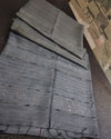 Striped Katan Silk Saree Shuttle Gray Handcrafted