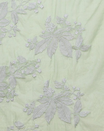 Embroidered Organza Pure Silk Green Saree for Party Wear | Indiehaat