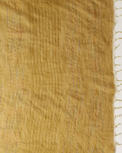 Kota Staple Silk Kantha Pallu Brown Saree