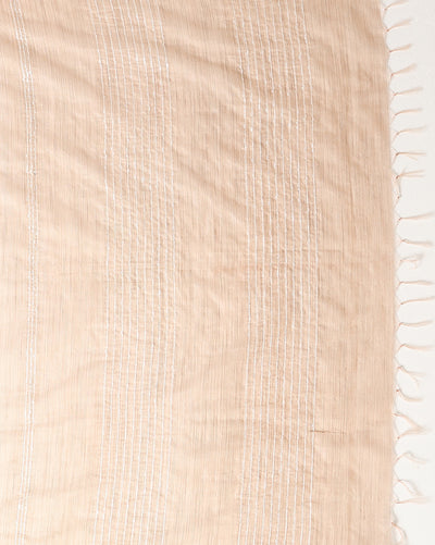 Bansbara Tussar Silk Kantha Handloom Saree Raffia Brown