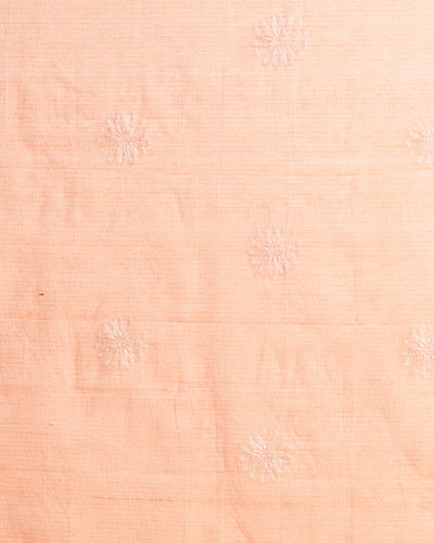 Embroidered Kota Doria Suit Orange (Top+Dupatta+Bottom)