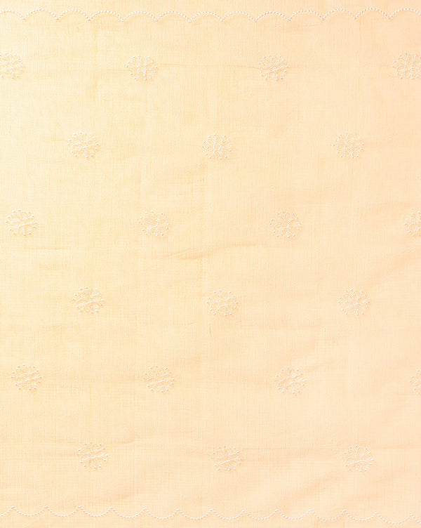 Embroidered Dreamy Kota Doria Suit Orange (Top+Dupatta+Bottom)