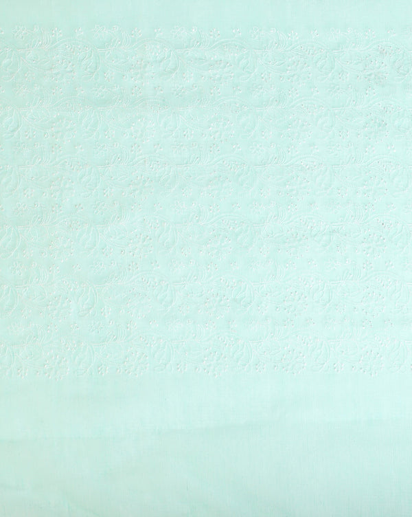 Embroidered Poised Kota Doria Suit Blue (Top+Dupatta+Bottom)