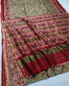 Heritage Threads Patola Chanderi Silk Saree Kokoda Green