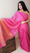 Silkmark Alluring Pure Eri Tussar Silk Pink Saree