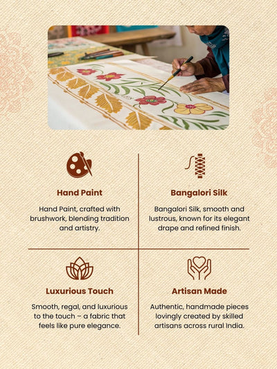 Handpainted Kota Doria Suit White (Top+Dupatta+Bottom)