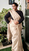 Silkmark Enchanting Ghicha Tussar Silk Beige Saree