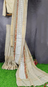 Embroidered Bansbara Tussar Silk Saree Pale Silver