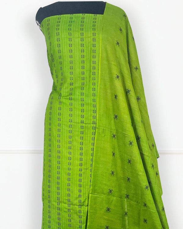 Katan Silk Exquisite Handcrafted Green Suit