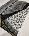 Banjaran Resplendent Blockprint Chanderi Silk Saree Black & White