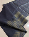 Incandescent Silkmark Certified Chanderi Silk Gray Saree