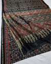 Ret Ki Chhaya Ajrakh Printed Russian Blue Chanderi Silk Saree