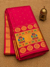 Rajdhara Handloom Paithani Silk Saree Hot Pink