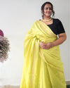 Handcrafted Kota Silk Golden Poppy Yellow Plain Saree