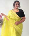 Handcrafted Kota Silk Golden Poppy Yellow Plain Saree