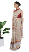 Embroidered Bansbara Tussar Silk Saree Pale Silver