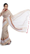 Embroidered Bansbara Tussar Silk Saree Pale Silver