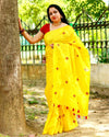 Silkmark Pure Tussar Lively Embroidered Yellow Saree