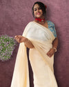 Poised Silkmark Certified Chanderi Silk Saree Cream