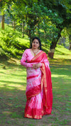 Kota Silk Saree Pink Color with Sequence Pallu and running blouse-Indiehaat