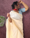 Poised Silkmark Certified Chanderi Silk Saree Cream