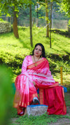 Kota Silk Saree Pink Color with Sequence Pallu and running blouse-Indiehaat