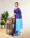 Pure Kota Silk Saree Liberty Blue Weaving Triangle