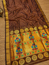 Rajdhara Handloom Paithani Silk Saree Rich Brown
