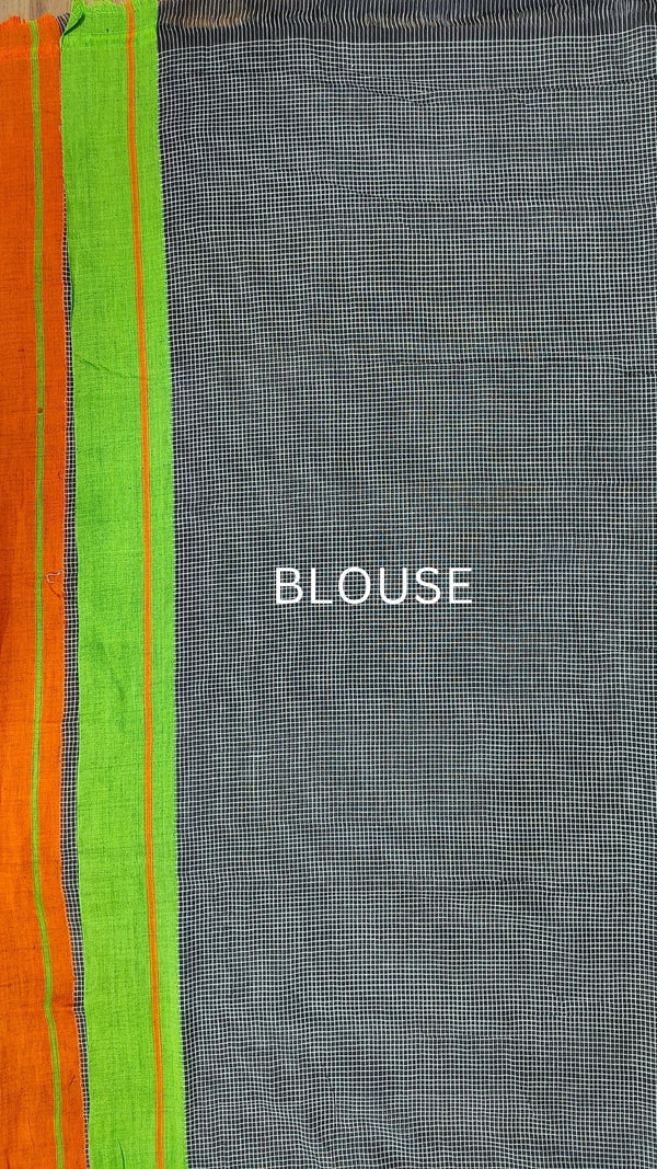 Handloom Mark Patteda Anchu Enchanting Black Cotton Saree