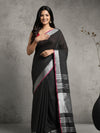 Tranquil Handwoven Pure Linen Black Saree