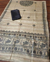 Silkmark Tussar Beige Madhubani Gorgeous Dupatta & Black Top