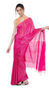 Kota Silk Pink Saree Sequence Pallu & Zig-Zag Design