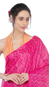 Kota Silk Pink Saree Sequence Pallu & Zig-Zag Design