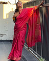 Handloom Jayashree Silk Saree Pink Color with Running Blouse - IndieHaat