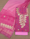 Glimmering Kota Doria Dark Pink Gota Patti Suit (T+B+D)