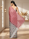 Half Dye Half Print Kota Silk Saree Charm Pink