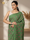 Timeless Eri Tussar Silk Embroidered Green Saree