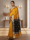 Artistic Maheshwari Pure Handloom Silk Saree Yellow