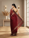 Poetic Maheshwari Pure Silk Butta Body Red Saree