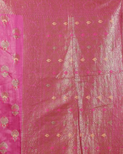 Buy Silkmark Banarasi Muga Tussar Pink Saree Online