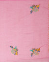 Brilliant Rose Pink Pure Kota Doria Saree Embroidered